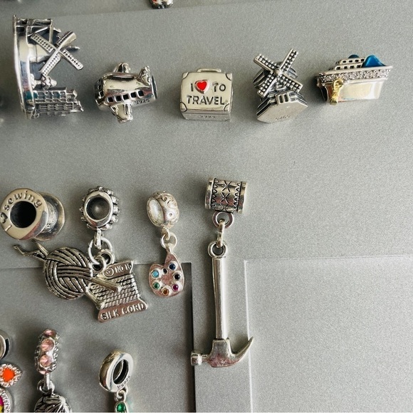 Bling Jewelry Gold Pink Flower 3D Lamp Murano Glass Sterling Silver Bead… - Picture 10 of 10